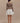 Women’s Knit and Linen Mini Dress – Smoke & Ivory