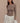 Women’s Knit and Linen Mini Dress – Smoke & Ivory