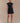 Women’s Suiting Mini Dress with Floral Hardware – Black