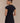 Women’s Suiting Mini Dress with Floral Hardware – Black