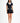 Paolina Collared Contrast Suiting Mini Dress – Black/White