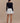 Women’s Knit and Linen Mini Dress – Black & White