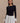 Women’s Knit and Linen Mini Dress – Black & White