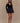 Women’s Off Shoulder Velvet Mini Dress – Black