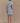 Women’s Contrast Mini Dress – Light Blue and White